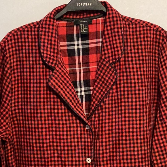 Forever 21 plaid night shirt size medium - Picture 2 of 5
